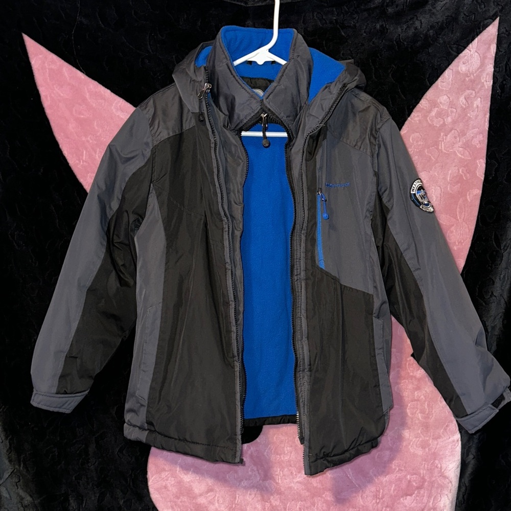 Weatherproof Kids Jacket in Black and Blue